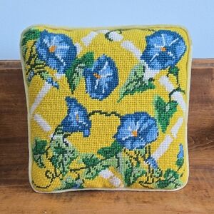 Vintage Needlepoint Accent Pillow